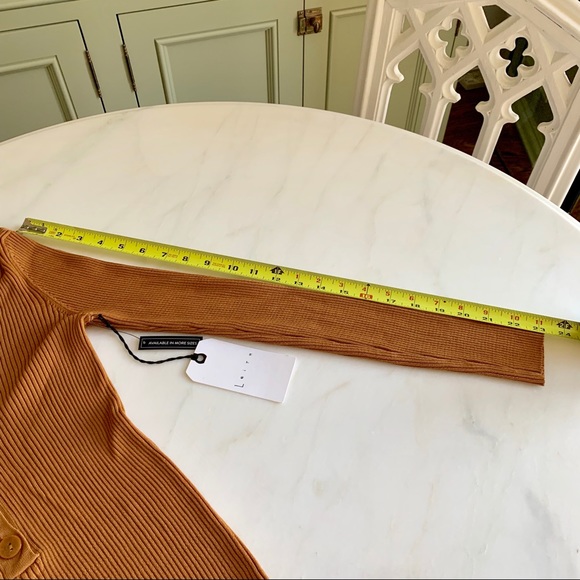 Leith Rib Henley Top Tan Dale Sz S - Picture 7 of 8